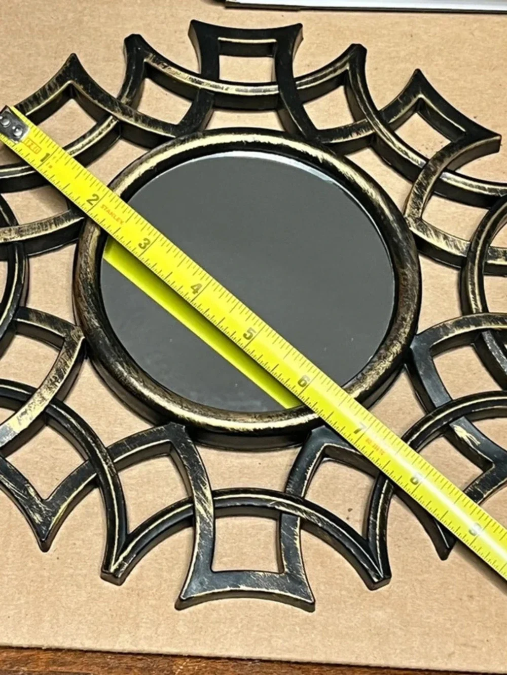 Bronze mini mirror for side, back reflection or home decor